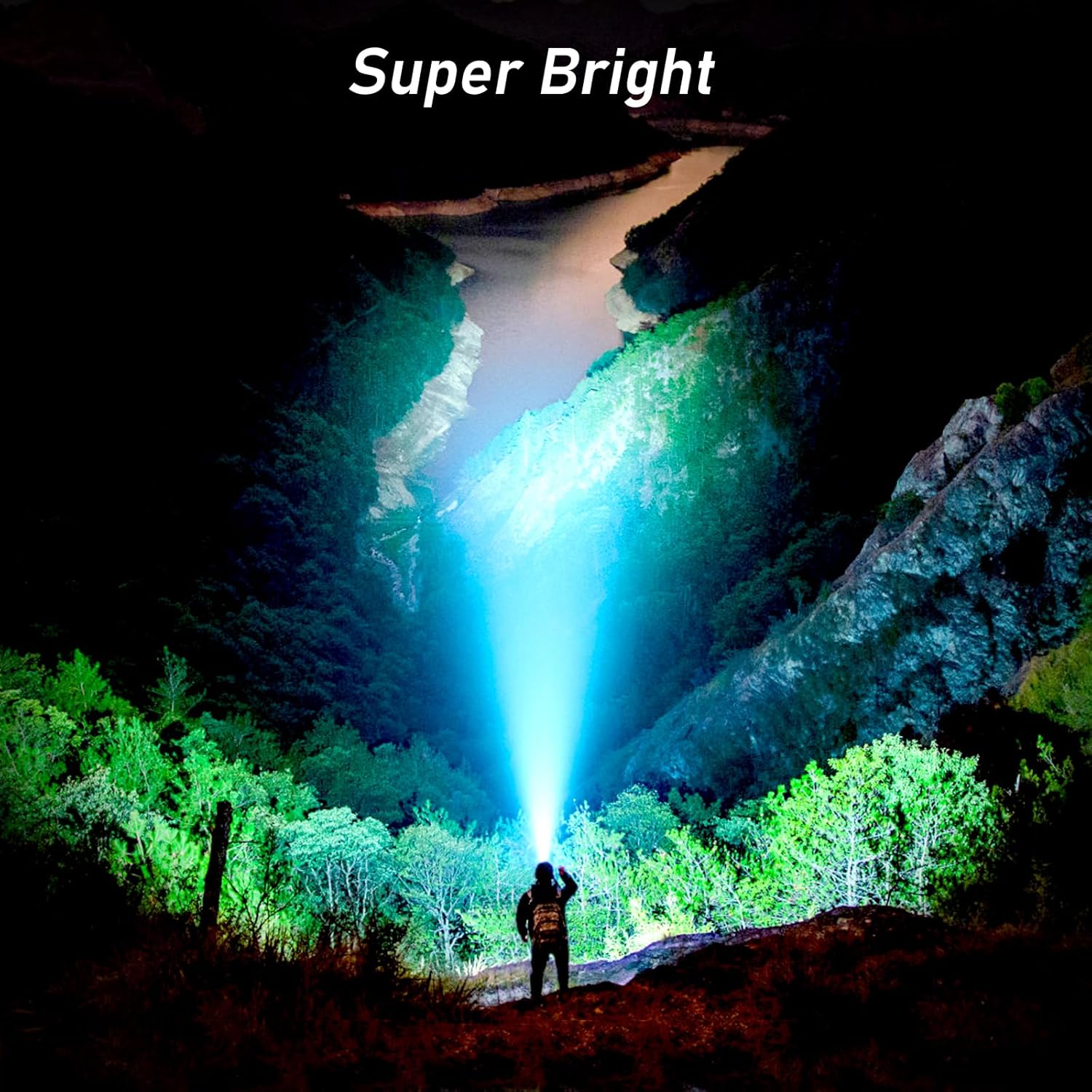 Blukar LED Headlamp Rechargeable,2000L High Lumen Super Bright Dimmable Headlight Flashlight with Motion Sensor- 8 Modes,Spotlight&Floodlight,IPX5 Waterproof for Camping,Hiking,Running,Fishing -2 Pack - Image 2