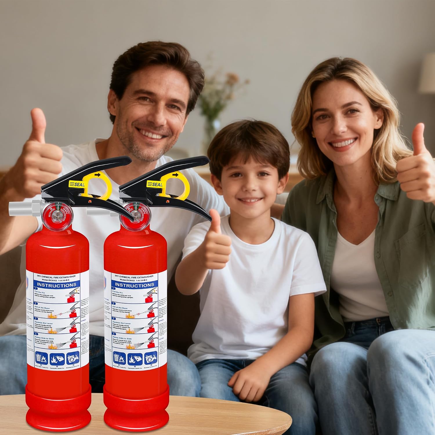 6-Pack Fire Extinguisher for Home, 2.5 lb 1-A:10-B:C Rated Dry Chemical Fire Safety Gear with Quick-Release Handle, Certified for Kitchen, Car, Vehicle, Boat, RV, Grill - Image 8