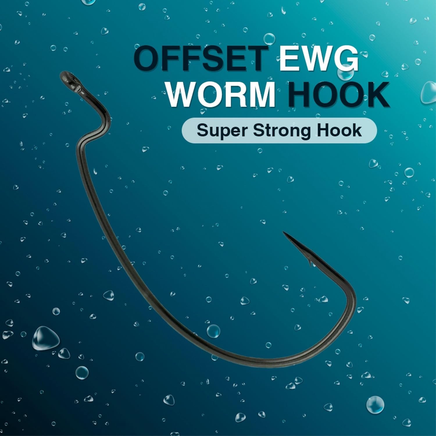Reaction Tackle Offset EWG Worm Hooks - Super Strong Wide Gap Texas Rig Hooks for Soft Plastic Baits - High Carbon Steel Bass Fishing Hooks (25-Pack) - Image 3