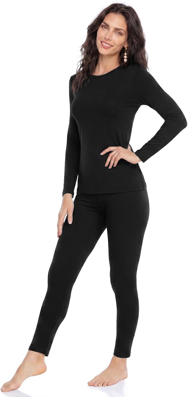 WEERTI Thermal Underwear for Women Long Johns with Fleece Lined Base Layer Women Cold Weather Top Bottom