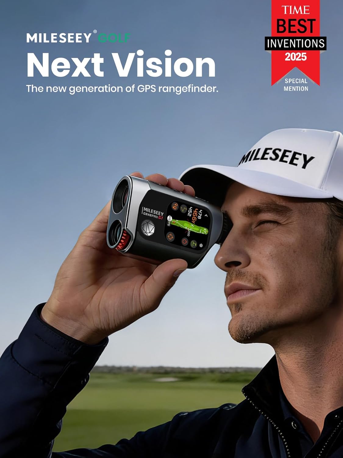 MILESEEY GenePro G1 Touchscreen & GPS Rangefinder with Slope, 43000+ Preloaded Courses, 1300 Yards Laser Range Finder Golf with Red & Green Display, 0.1s Flag Pole Locking Vibration, 6X Magnification - Image 2
