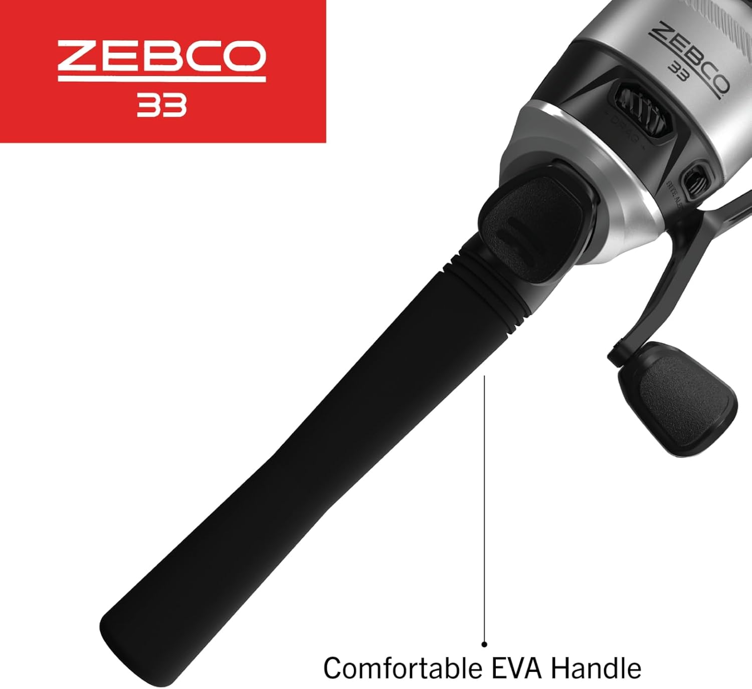 Zebco 33 Spincast Reel and Fishing Rod Combo, 6-Foot 2-Piece Fiberglass Rod with EVA Handle, Quickset Anti-Reverse Fishing Reel with Bite Alert - Image 4