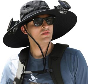 Solar Fan Hat, Outdoor Wide Brim Su...