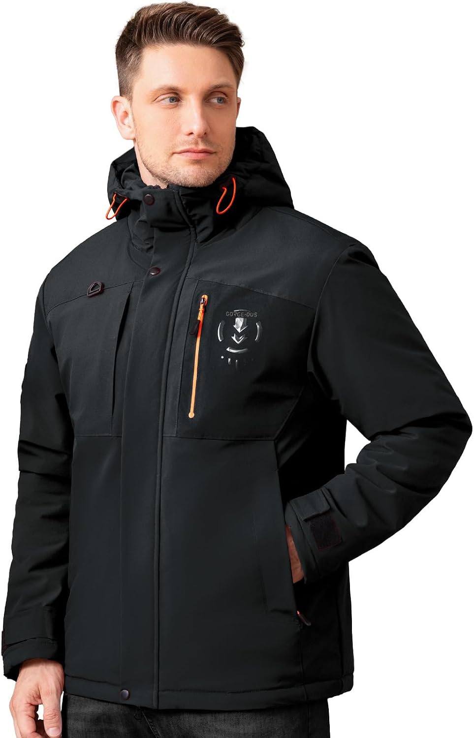 Men's Thermal Waterproof Windproof Jacket Hooded Insulated, Lightweight Winter Snow Coat with Multiple Pockets - Image 5