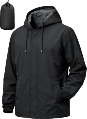 UIQUR Men’s Rain Jacket Water...
