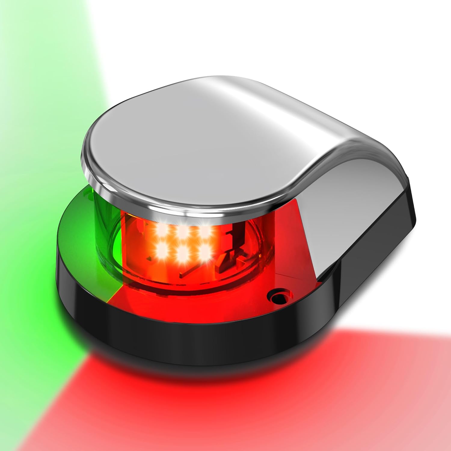 Obcursco Boat Navigation Lights, Red and Green Marine LED Bow Lights, IP67 Waterproof, Rust-Resistant, Ideal for Pontoon, Skiff, Small Boats, and Yacht(Silver)