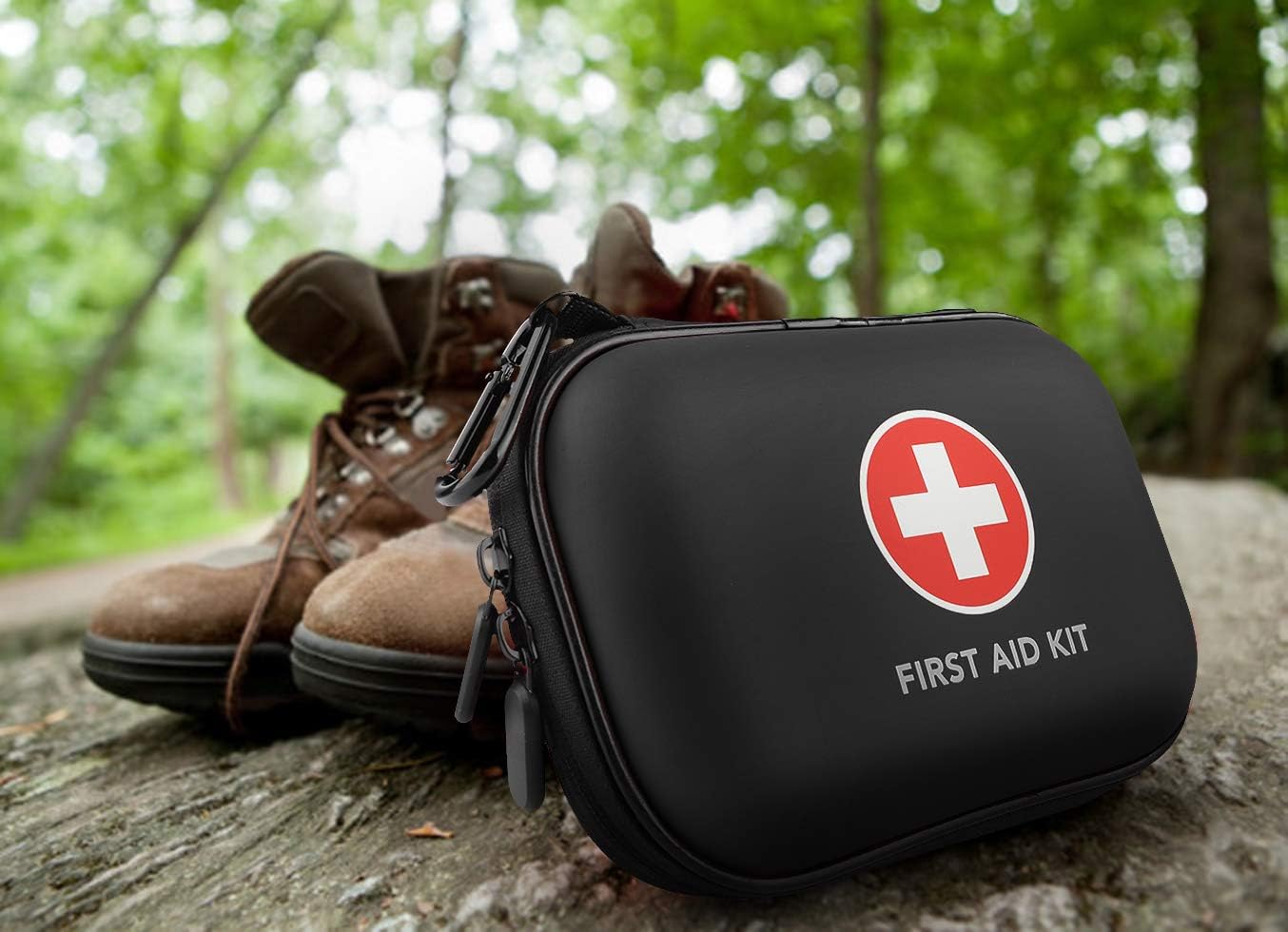 Mini First Aid Kit, 100 Pieces Water-Resistant Hard Shell Small Case - Perfect for Travel, Outdoor, Home, Office, Camping, Hiking, Car (Black) - Image 7