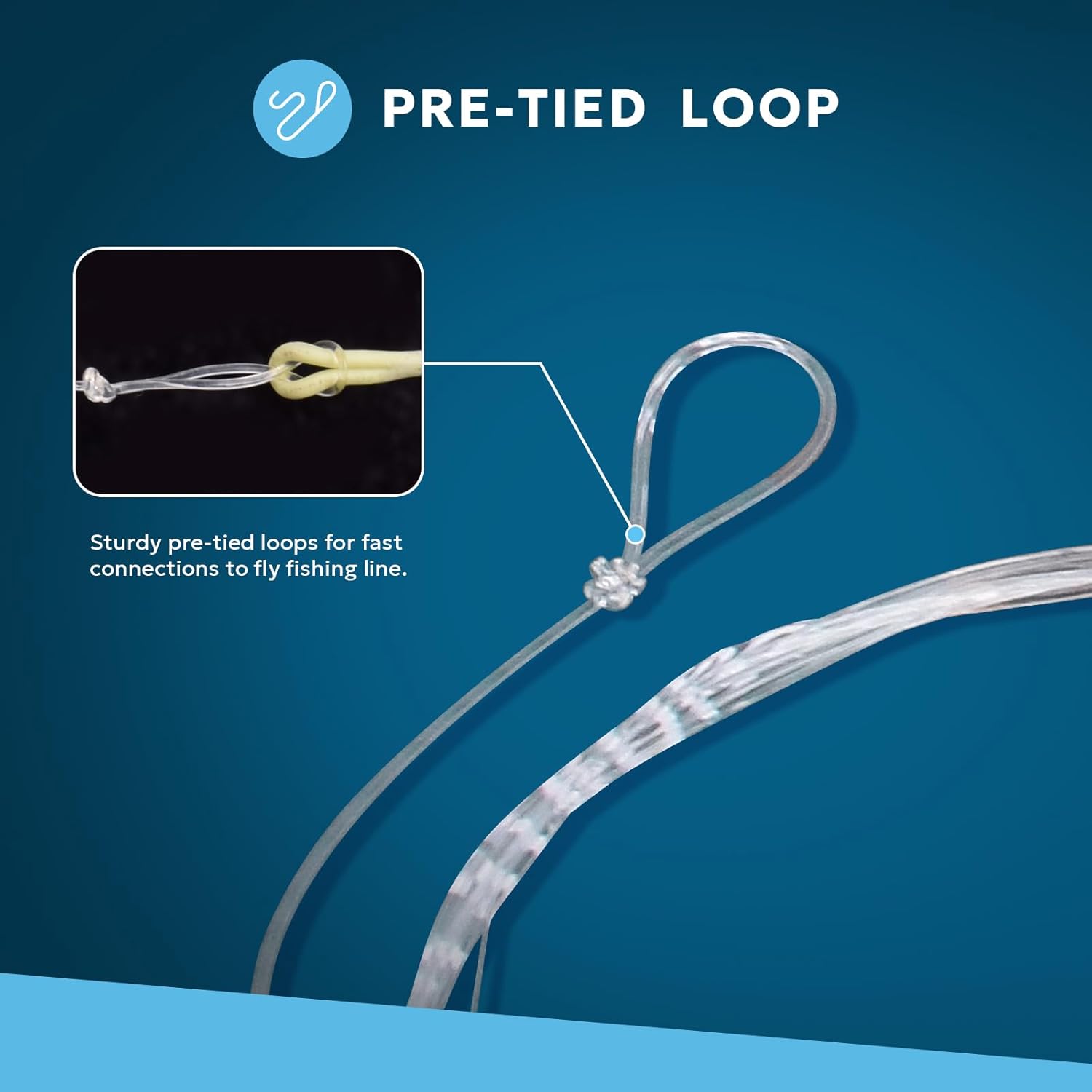 SF Pre-Tied Loop Fly Fishing Tapered Leader Nylon Clear Trout Freshwater Saltwater Bonefish Permit Bass Salmon Steelhead 7.5FT 9FT 10FT 12FT 15FT 0X 1X 2X 3X 4X 5X 6X 7X - Image 4