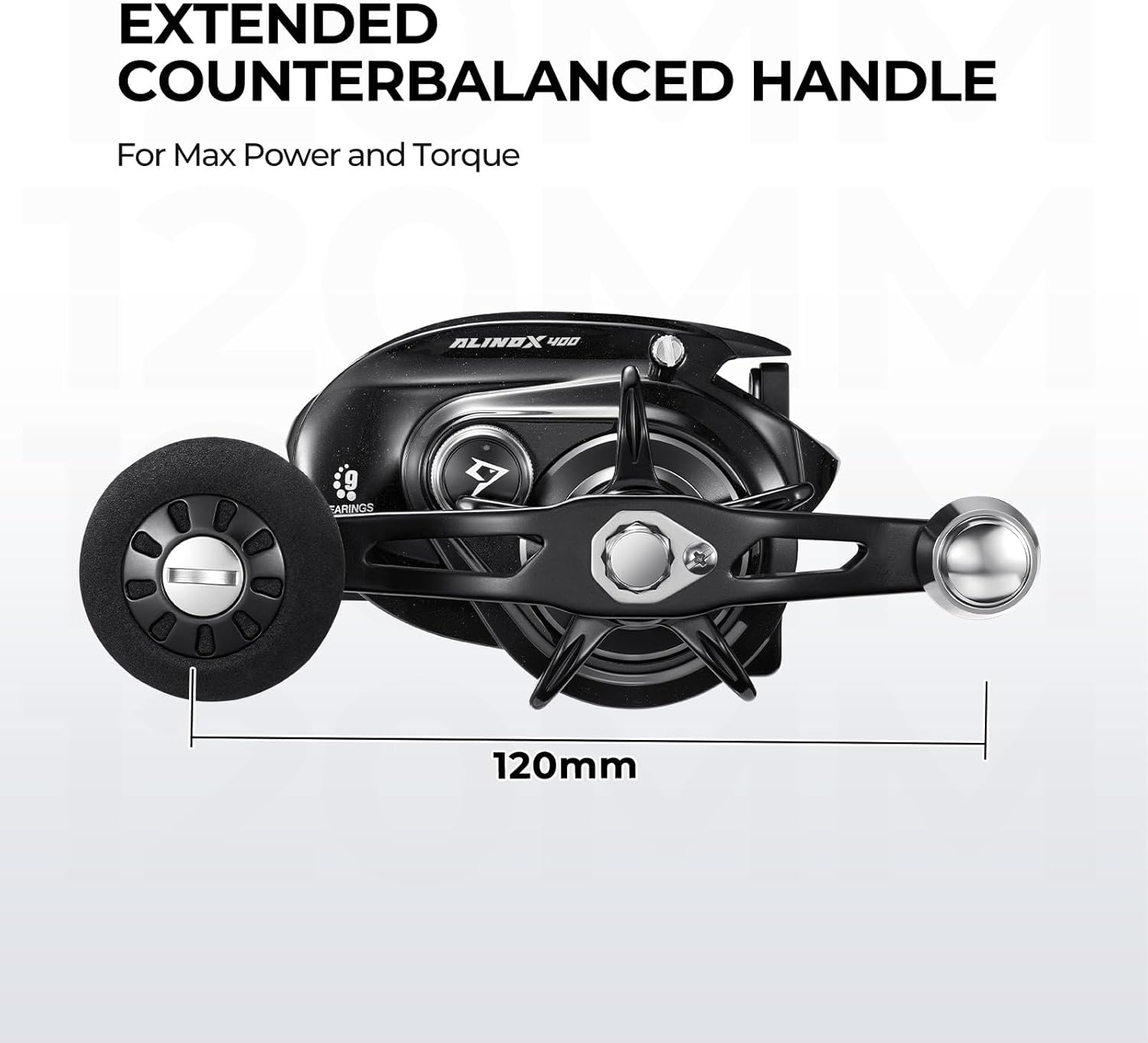 Piscifun Alinox 400 Baitcaster Fishing Reel, 38Lbs Max Drag Aluminum Alloy Frame Baitcasting Reel, Available in 6.6:1/8.1:1 Gear Ratio, Freshwater and Saltwater Low Profile Casting Reel for Musky - Image 6