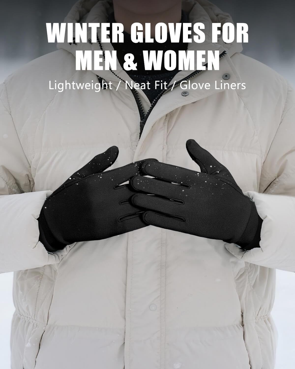 Aegend Lightweight Winter Gloves for Men Women, Warm Running Gloves Touchscreen Thermal Glove Liners for Cold Weather Driving, Cycling & Hiking, Non-Slip, Elastic Cuff, Stretchy, Durable - Image 5