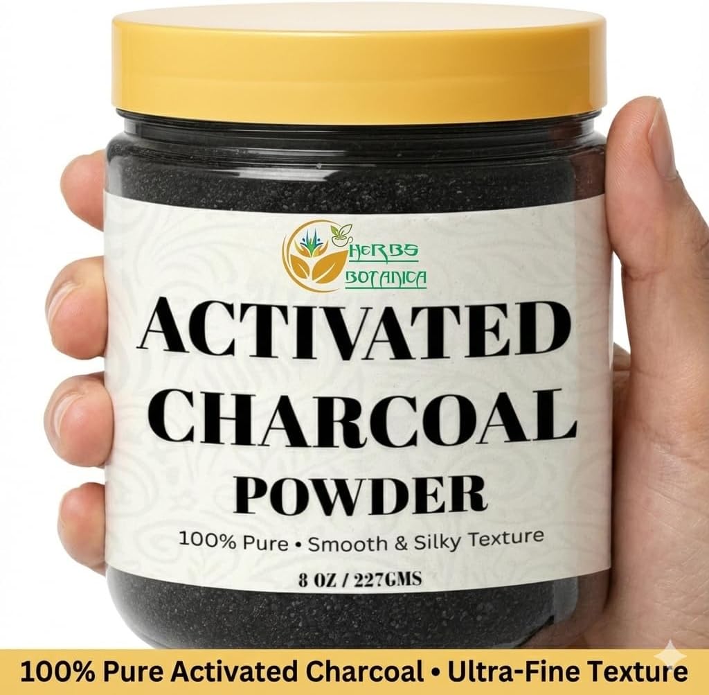 Herbs Botanica Activated Charcoal Powder, Food Grade Natural Detoxifier for Digestive Health, Teeth Whitening, Detoxification & Bug Bite Relief, 8 oz / 227 gm - Image 4