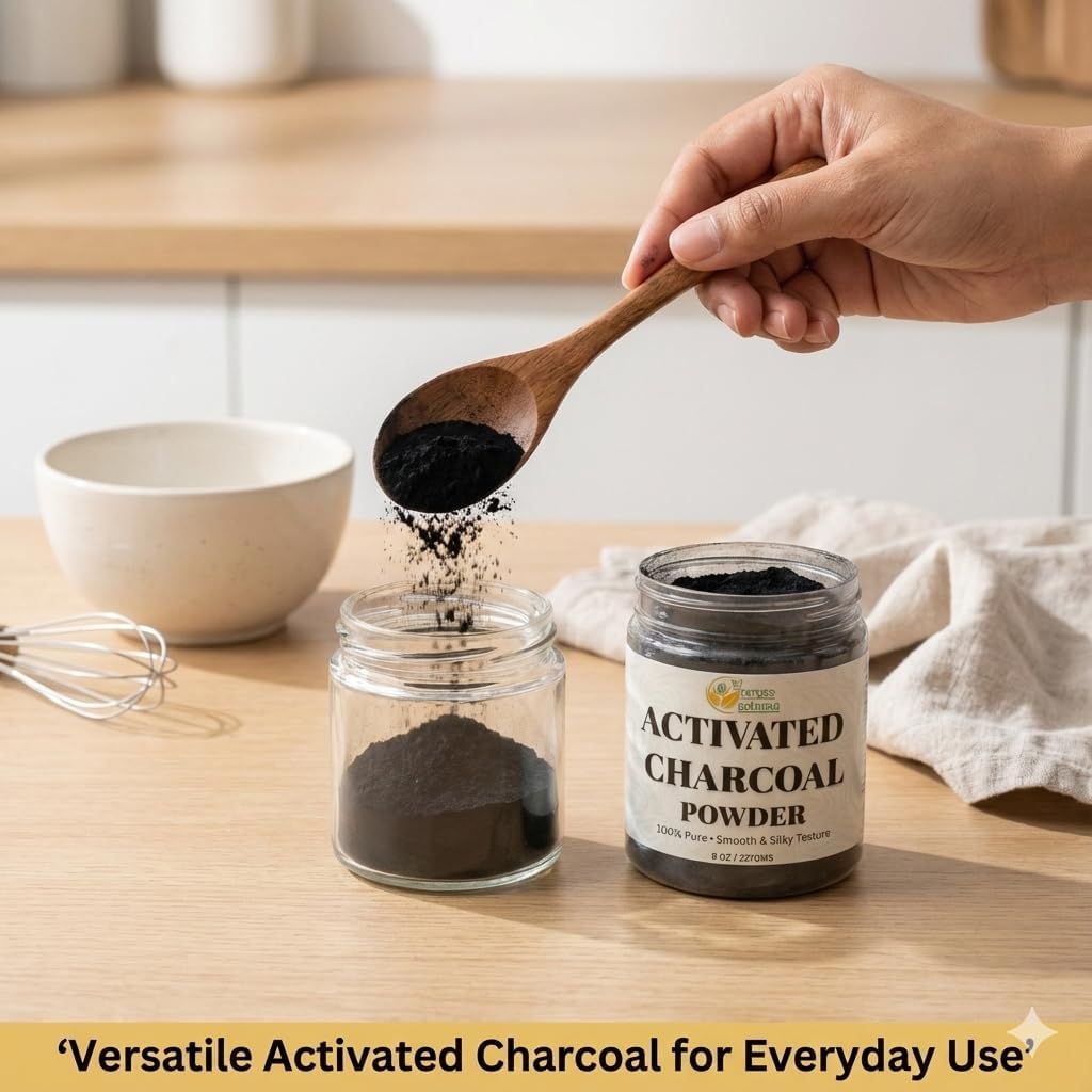 Herbs Botanica Activated Charcoal Powder, Food Grade Natural Detoxifier for Digestive Health, Teeth Whitening, Detoxification & Bug Bite Relief, 8 oz / 227 gm - Image 7