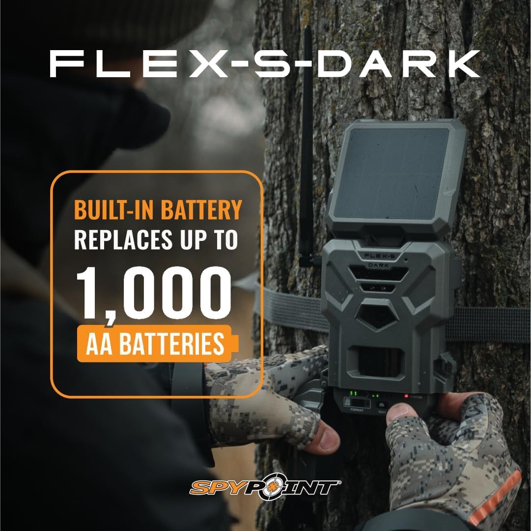 SPYPOINT Flex-S-Dark Ultimate Pack with SD Card + LIT-22 - Solar Cellular Trail Camera – Built-in Solar Panel, 40MP Photos, 1080p Videos + Sound, No-Glow Game Camera, Night Vision, Trail Cam - Image 7