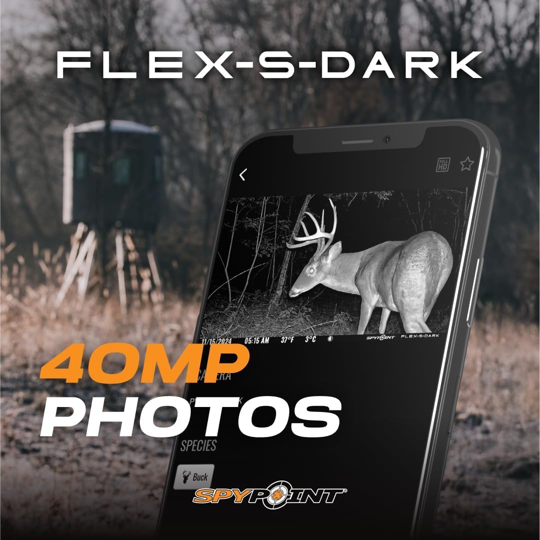SPYPOINT Flex-S-Dark Ultimate Pack with SD Card + LIT-22 - Solar Cellular Trail Camera – Built-in Solar Panel, 40MP Photos, 1080p Videos + Sound, No-Glow Game Camera, Night Vision, Trail Cam - Image 5