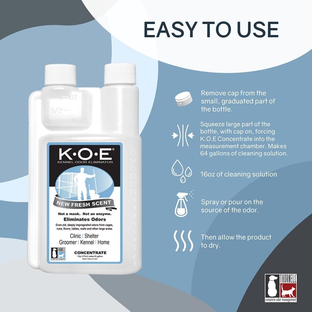 Odorcide K.O.E Kennel Odor Eliminator Concentrate, Fresh Scent, 16 oz - Non-Enzymatic Formula for Cages, Runs, Home and Kennel Use - Image 2