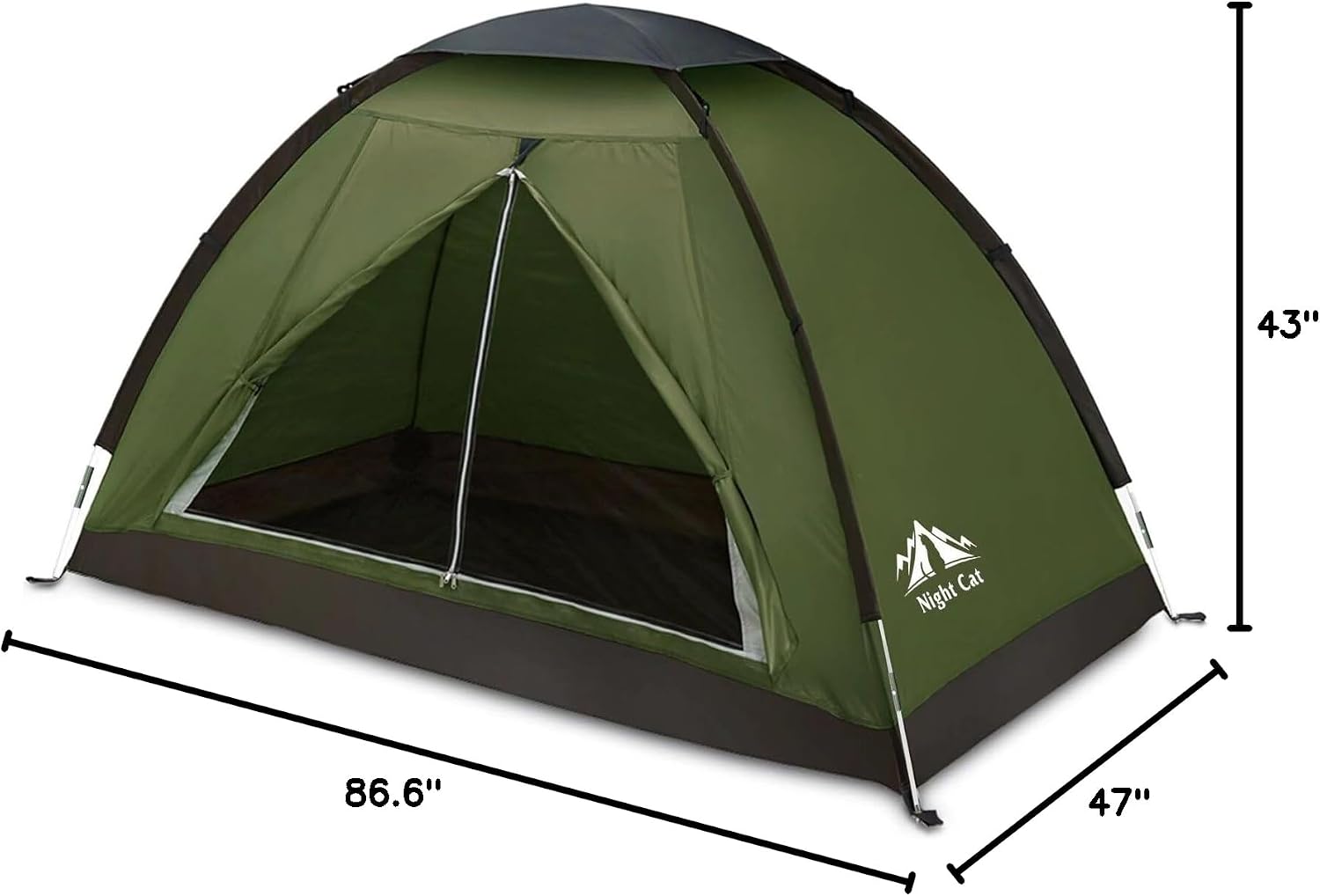 Night Cat Backpacking Tent for One 1 to 2 Persons Lightweight Waterproof Camping Hiking Tent for Adults Kids Scouts Easy Setup Single Layer 2.2x1.2m - Image 8