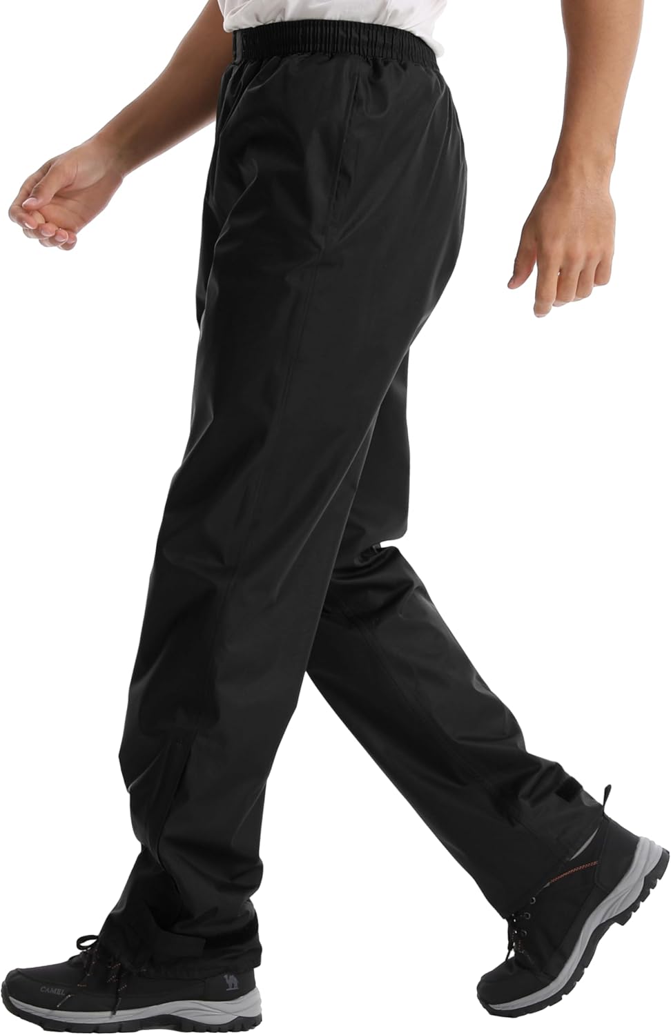 iCreek Men's Rain Pants Waterproof Over Pants Windproof Lightweight Hiking Pants Work Rain Outdoor for Golf, Fishing - Image 2