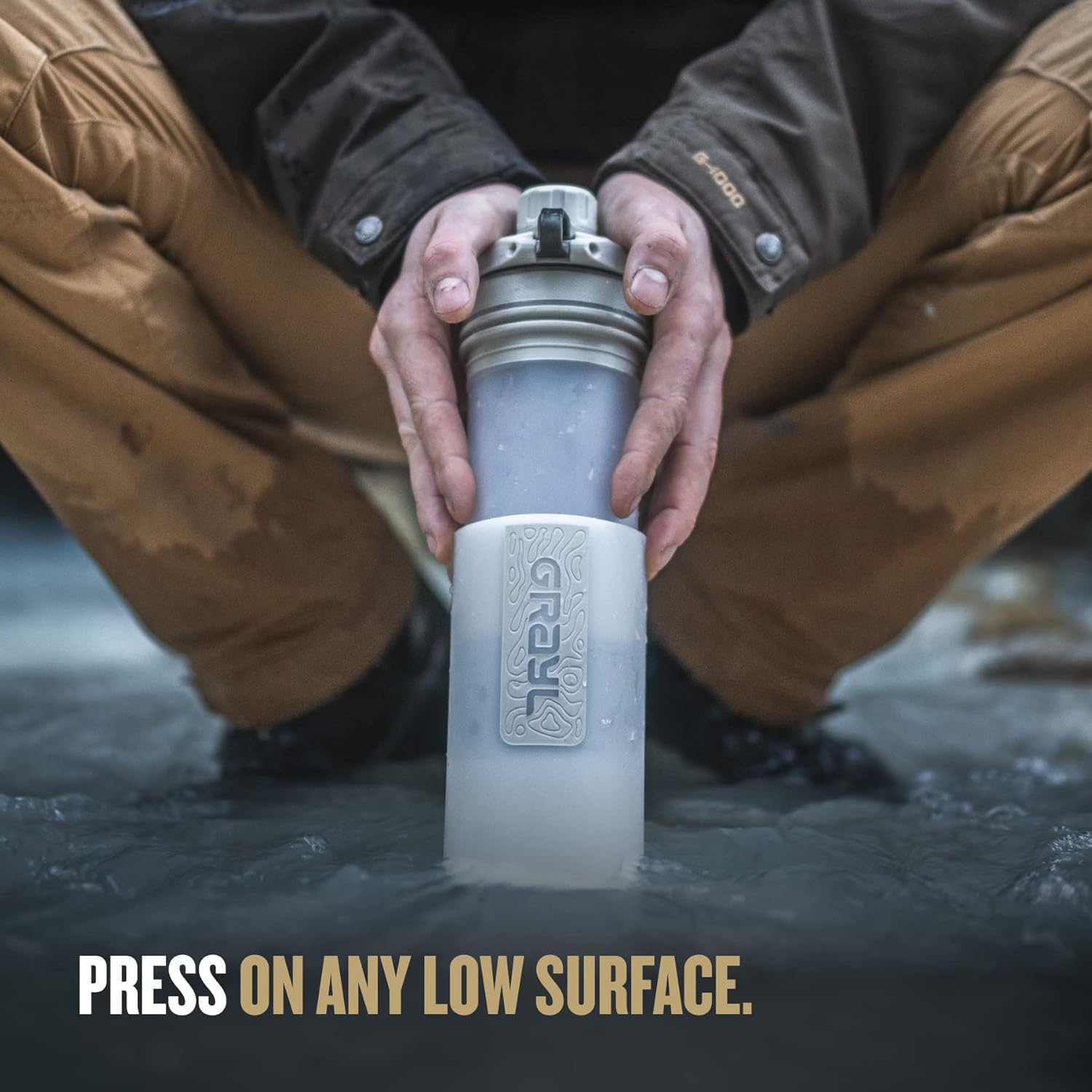 GRAYL GeoPress 24 oz Water Purifier Bottle - Filter for Hiking, Camping, Survival, Travel (Peak White) - Image 6