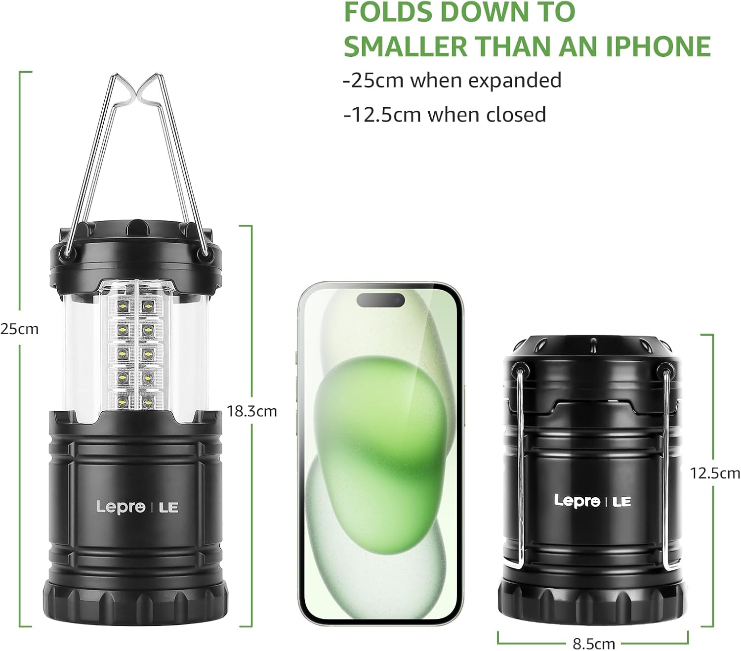 Lepro LED Camping Lanterns Battery Powered, Collapsible, IPX4 Water Resistant, Outdoor Portable Lights for Emergency, Hurricane, Storms and Outages - Image 7