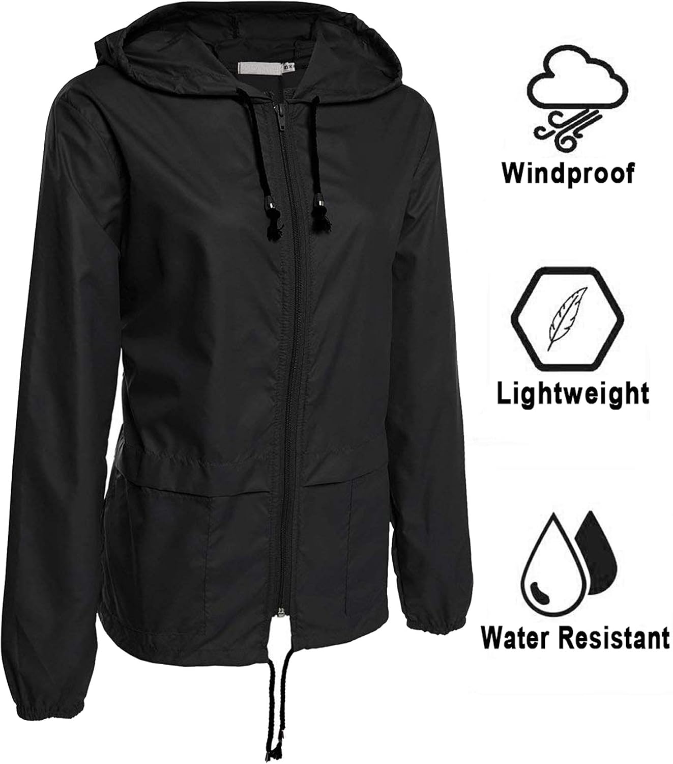 Avoogue Raincoat Women Lightweight Waterproof Rain Jackets Packable Outdoor Hooded Windbreaker - Image 3