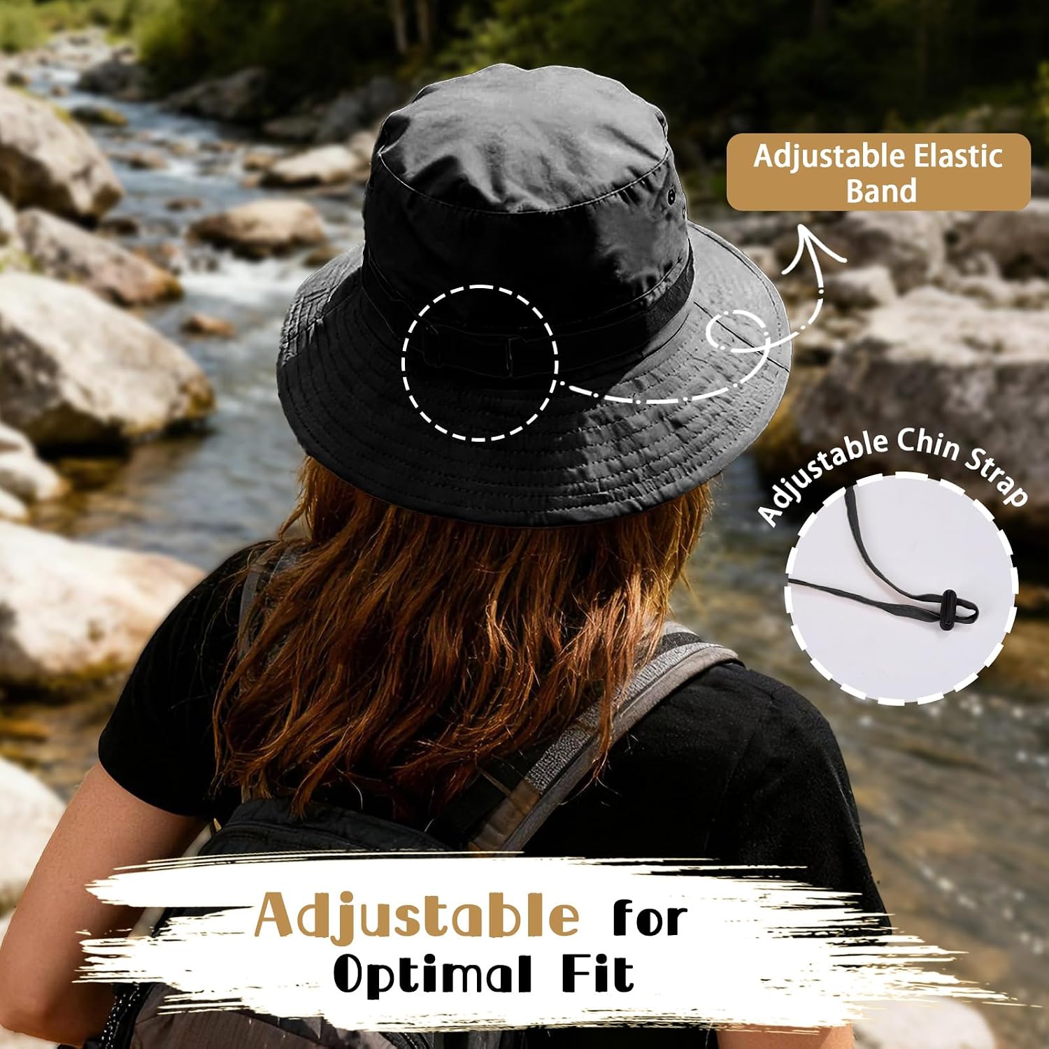 Sun Bucket Hat for Men Women Fishing Beach Safari Hats for Golf Hiking Hunting Outdoor UPF 50+ - Image 4