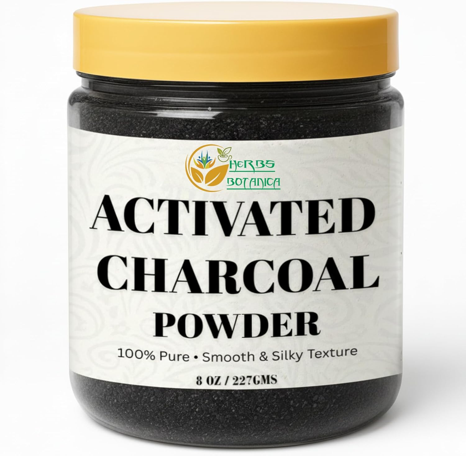 Herbs Botanica Activated Charcoal Powder, Food Grade Natural Detoxifier for Digestive Health, Teeth Whitening, Detoxification & Bug Bite Relief, 8 oz / 227 gm
