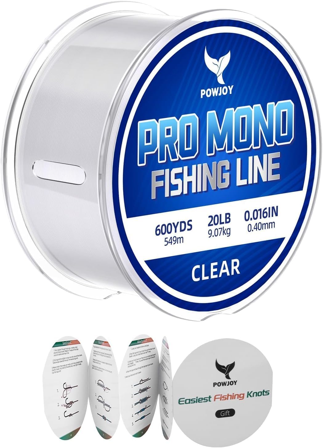 Pro Monofilament Fishing Line with Knot Instruction Cards for Multi Purpose Cost Effective, Strong Yet Thin Nylon String for Big Fishes, Tangle-Free & UV Resistant, 15/20/30/50/80LB - Image 8