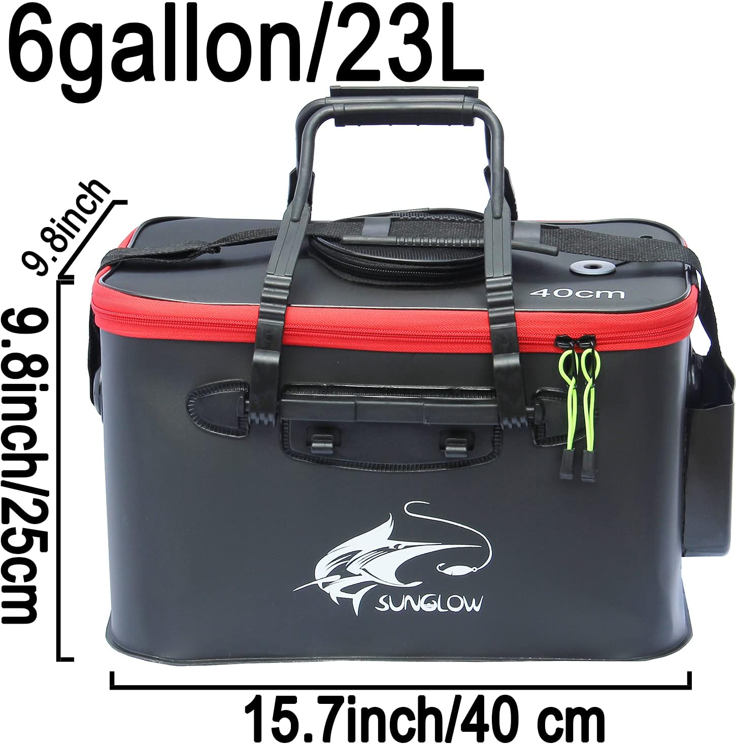 Grneric Fishing Bucket, 6Gallon/8Gallon/10Gallon Foldable Fish Bucket,Live Fish Container Multi-Functional Live Fish Bait Bucket,Outdoor Camping EVA Fishing Bag and Fish Protection Bucket - Image 2