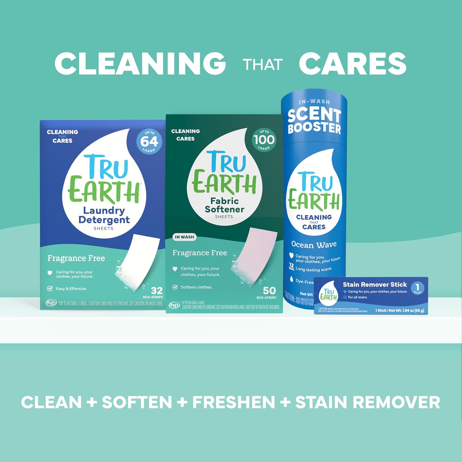 Tru Earth Compact Dry Laundry Detergent, Unscented - Up to 64 Loads (32 Sheets) | Liquidless Detergent, Travel | Packaging May Vary - Image 9