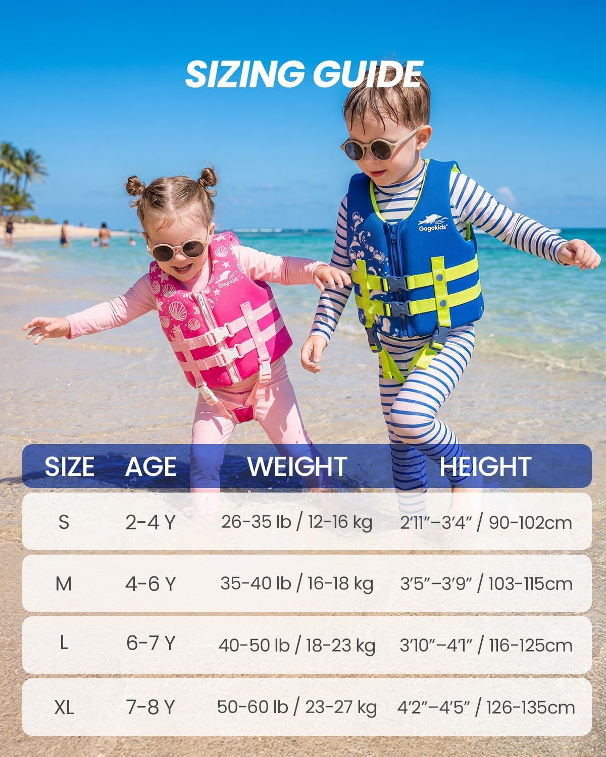 Gogokids Toddler Swim Vest, Kids Floaties – Boys & Girls Buoyancy Jacket for Pool & Beach, Fits 2-8 Years / 22-60 lbs - Image 3