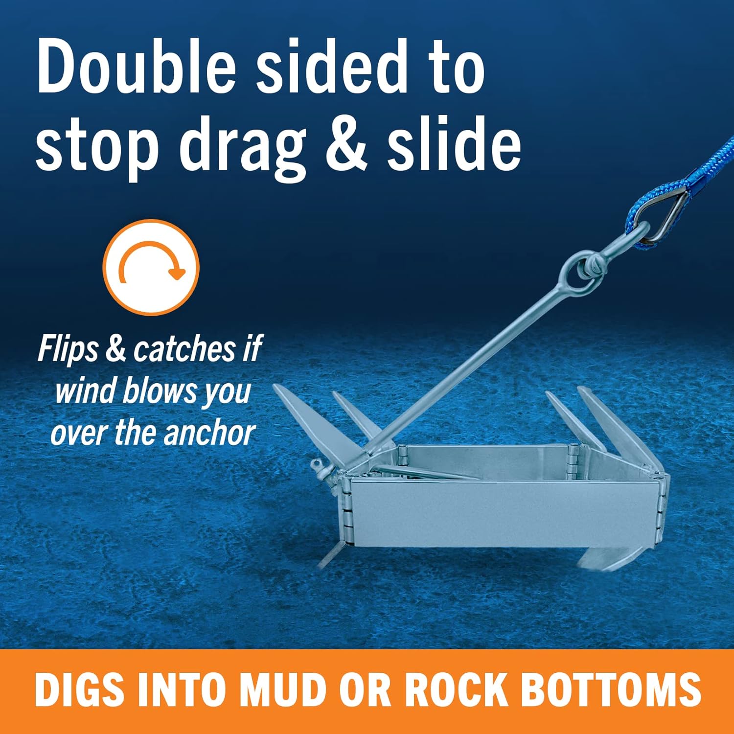 Better Boat Box Anchor for Boats, Folding Boat Anchor Hot Dip Galvanized, Double Sided Slide Anchor for Pontoon Fishing and Cabin Cruiser, Multiple Sizes - Image 4