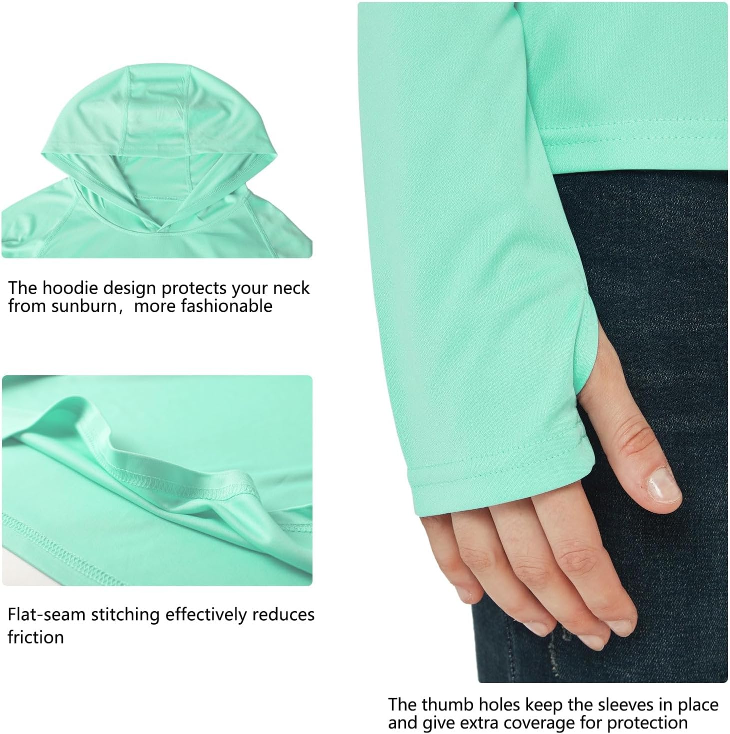 Willit Women's UPF 50+ Sun Protection Hoodie SPF Shirt Long Sleeve Hiking Fishing Outdoor Shirt Lightweight Hoodie - Image 4