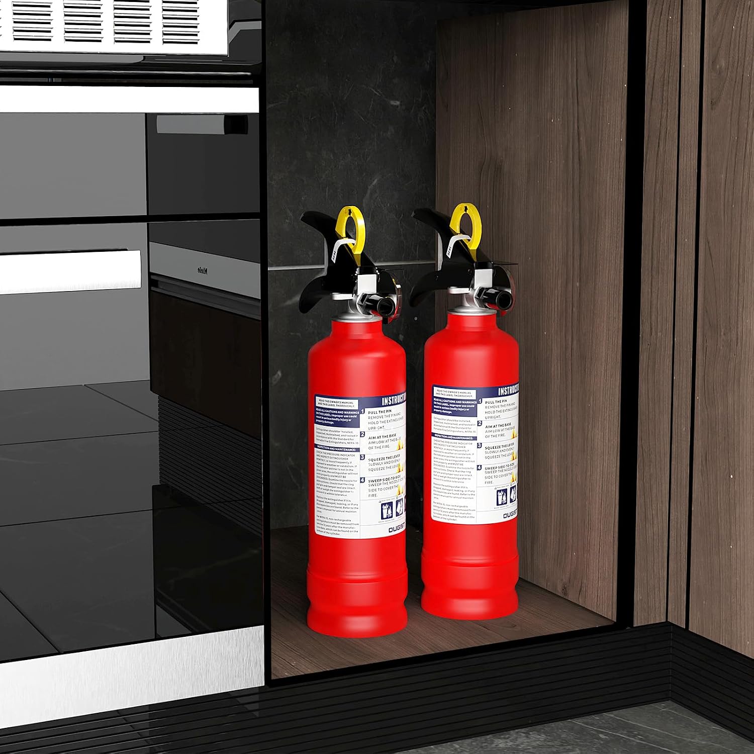 Ougist ABC Fire Extinguisher for Home & Vehicle - 2.5 lb 1-A:10-B:C Rated, Dry Chemical Fire Safety with Quick-Release Handle, Certified for Kitchen/Car/Boat Use-Model FF1KG - Image 6