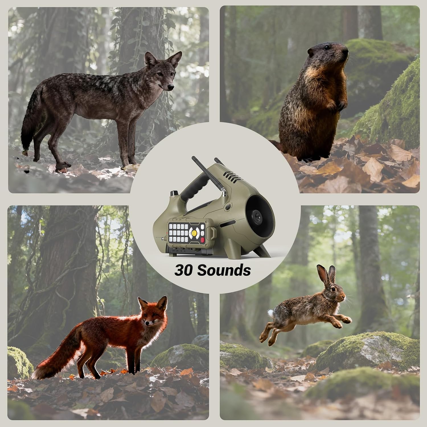 Electronic Coyote Call, Predator Caller for Hunting, 400YD Remote Control, 30 Realistic Sounds, Play 2 Sounds Simultaneously, Perfect for Coyote, Fox Hunting - Image 7