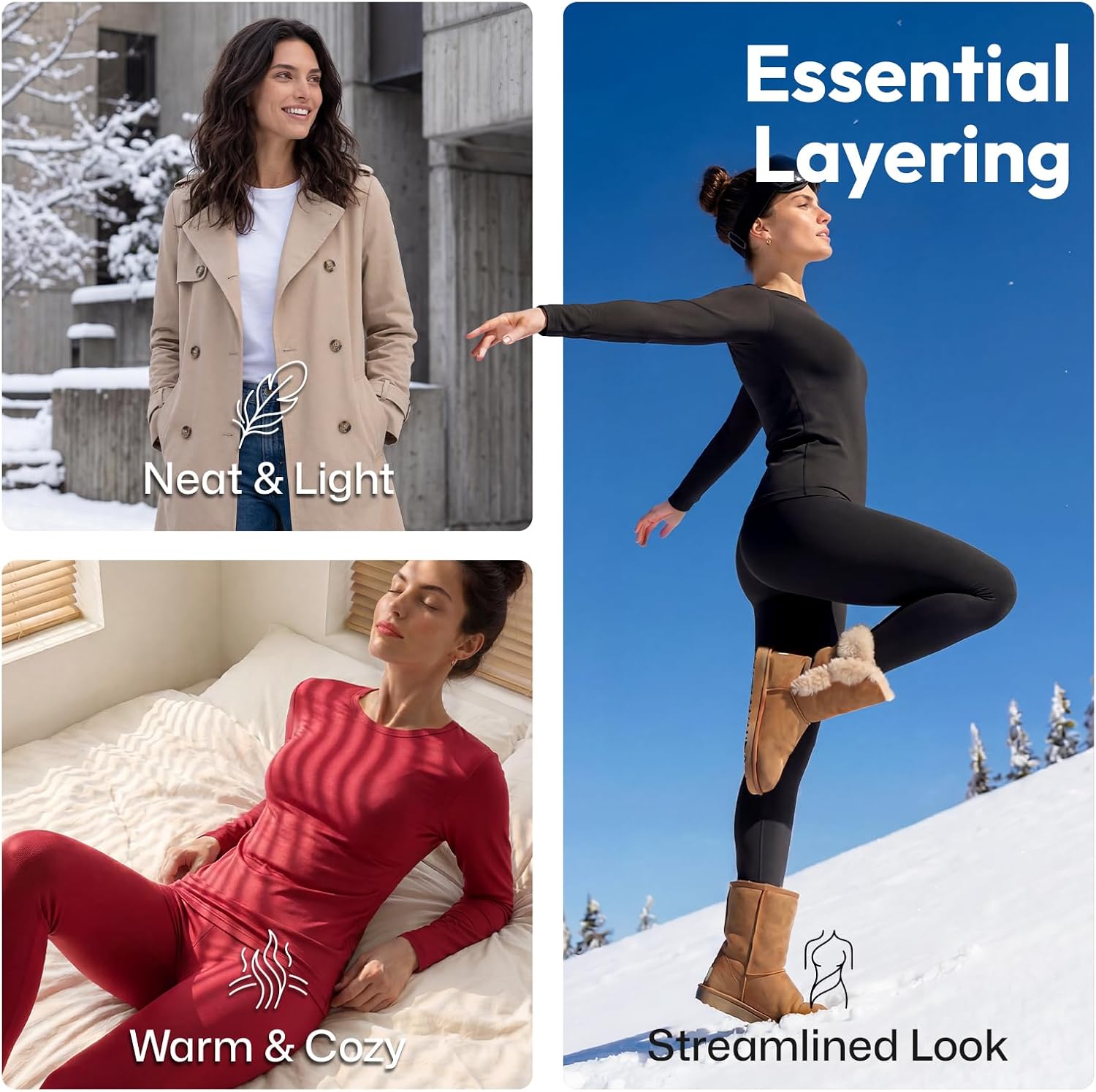 WEERTI Thermal Underwear for Women Long Johns with Fleece Lined Base Layer Women Cold Weather Top Bottom - Image 6