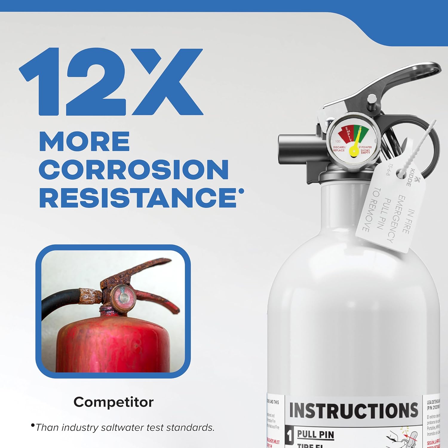 Kidde Mariner PWC Fire Extinguisher for Jet Skis, 5-B:C, KD57W-5BC | Coast Guard Approved Personal Watercraft Extinguisher, Very Small Liquids/Gases & Electrical Fires, 2.5 lb. Dry Chemical - Image 2