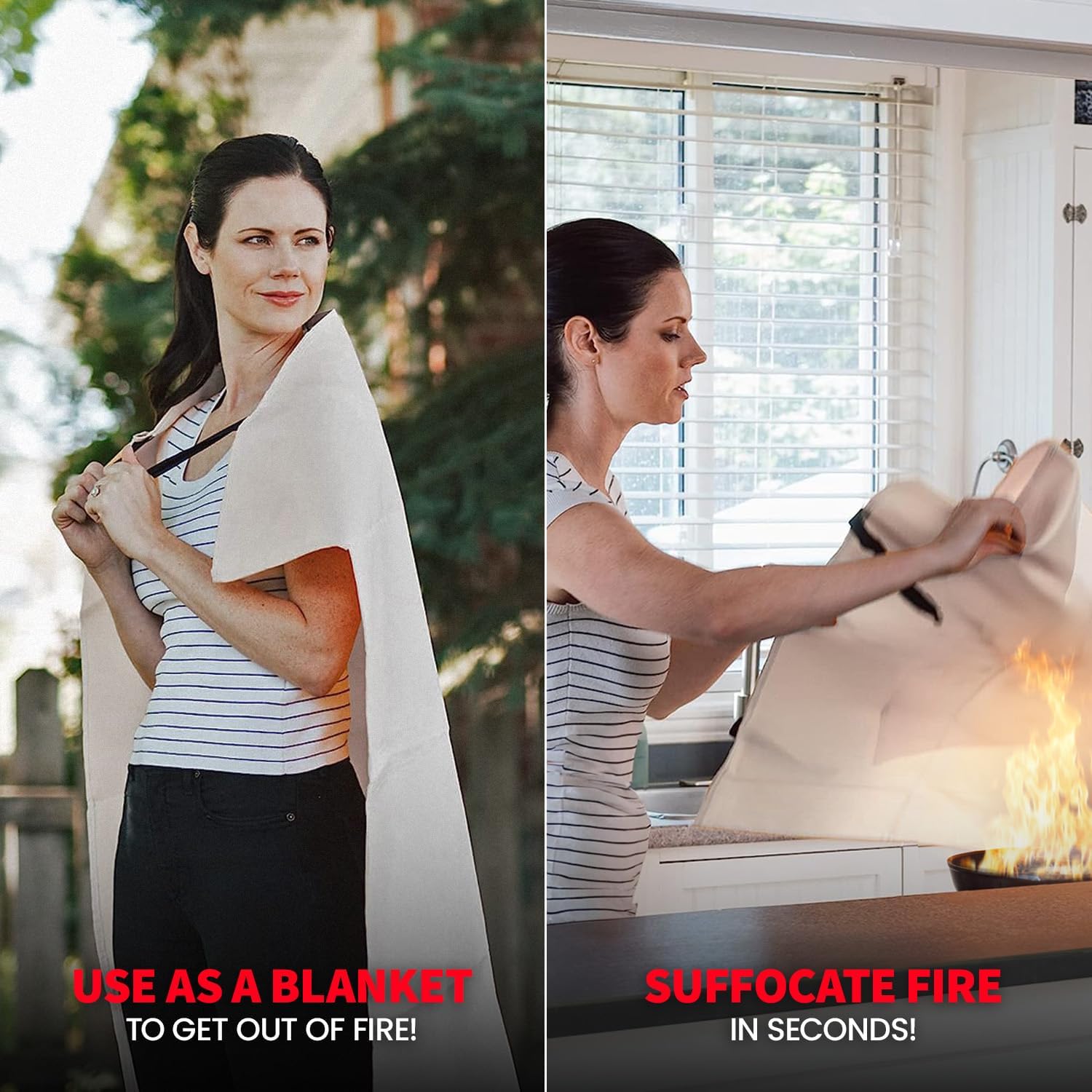 Prepared Hero Emergency Fire Blanket - 2 Pack - Fire Suppression for Kitchen, 39” x 39” Fiberglass Fire Blanket for Home - Image 7