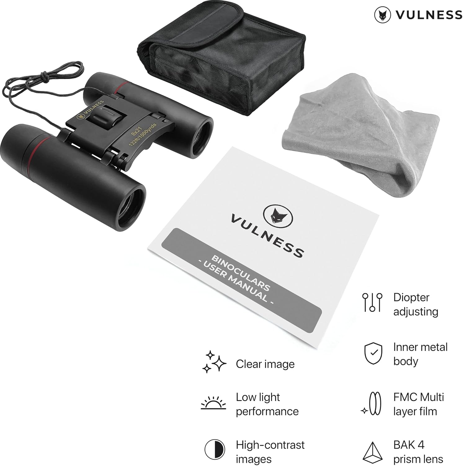 Binoculars for Adults | Compact Small Mini Travel Binocular for Bird Watching High Powered Electronics Cruise Ship Essentials Norwegian Alaska Must Haves Hiking Camping Gear a by VULNESS (Black, 8X21) - Image 5