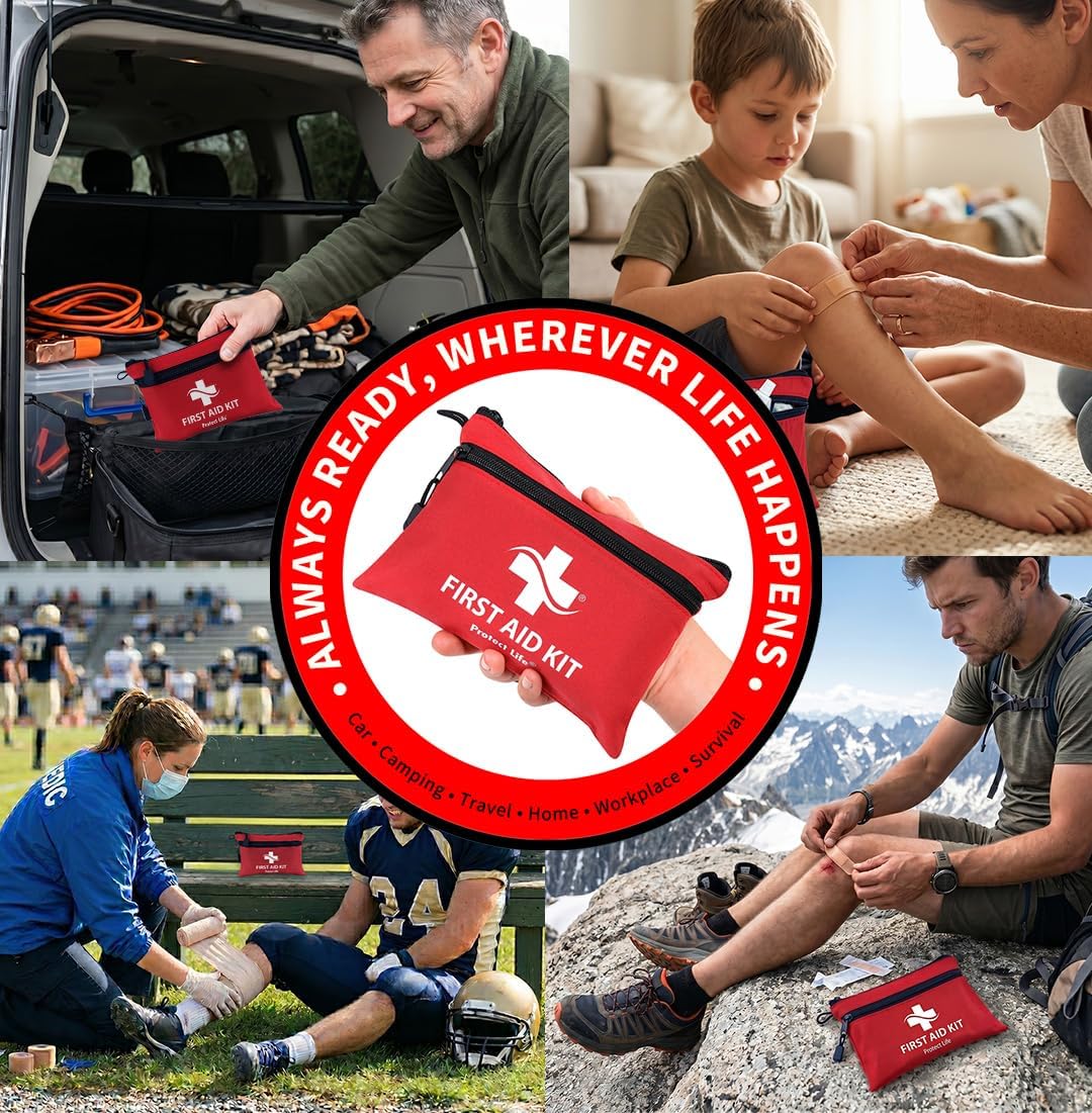 Protect Life Doctor Developed Mini First Aid Kit, 100 Piece Waterproof Emergency Kit for Car, Boat, Camping & Travel, Includes Emergency Blanket, Tourniquet & First Aid Guide - Image 8