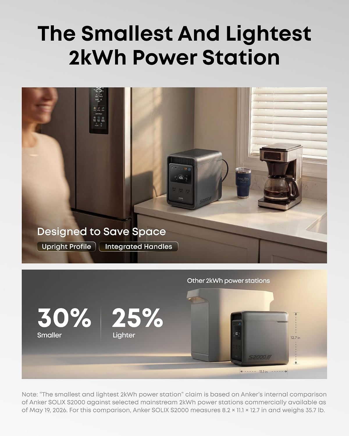 Anker SOLIX S2000 Portable Power Station, 1500W Solar Generator for Home Use, Up to 35-Hr Fridge Backup, 2,010Wh LFP Battery for Emergencies, Power Outages, Camping (Solar Panel Optional) - Image 4