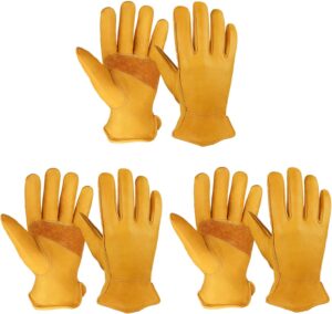 OZERO Leather Work Gloves for Men, ...