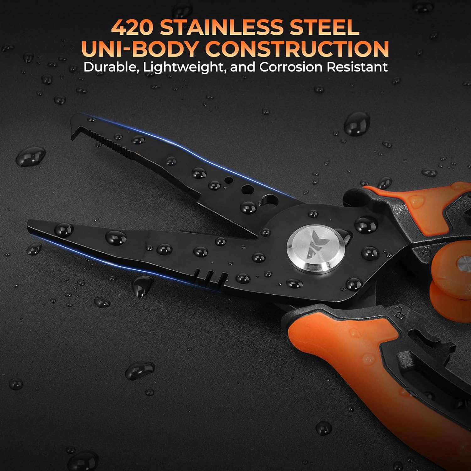 KastKing AeroVice 7.5” Fishing Pliers, 420 Stainless Steel, Uni-Body Construction, Lightweight & Corrosion-Resistant, Multi-Function Jaws, Braid Cutters, Sheath, Lanyard & Carabiner - Image 6
