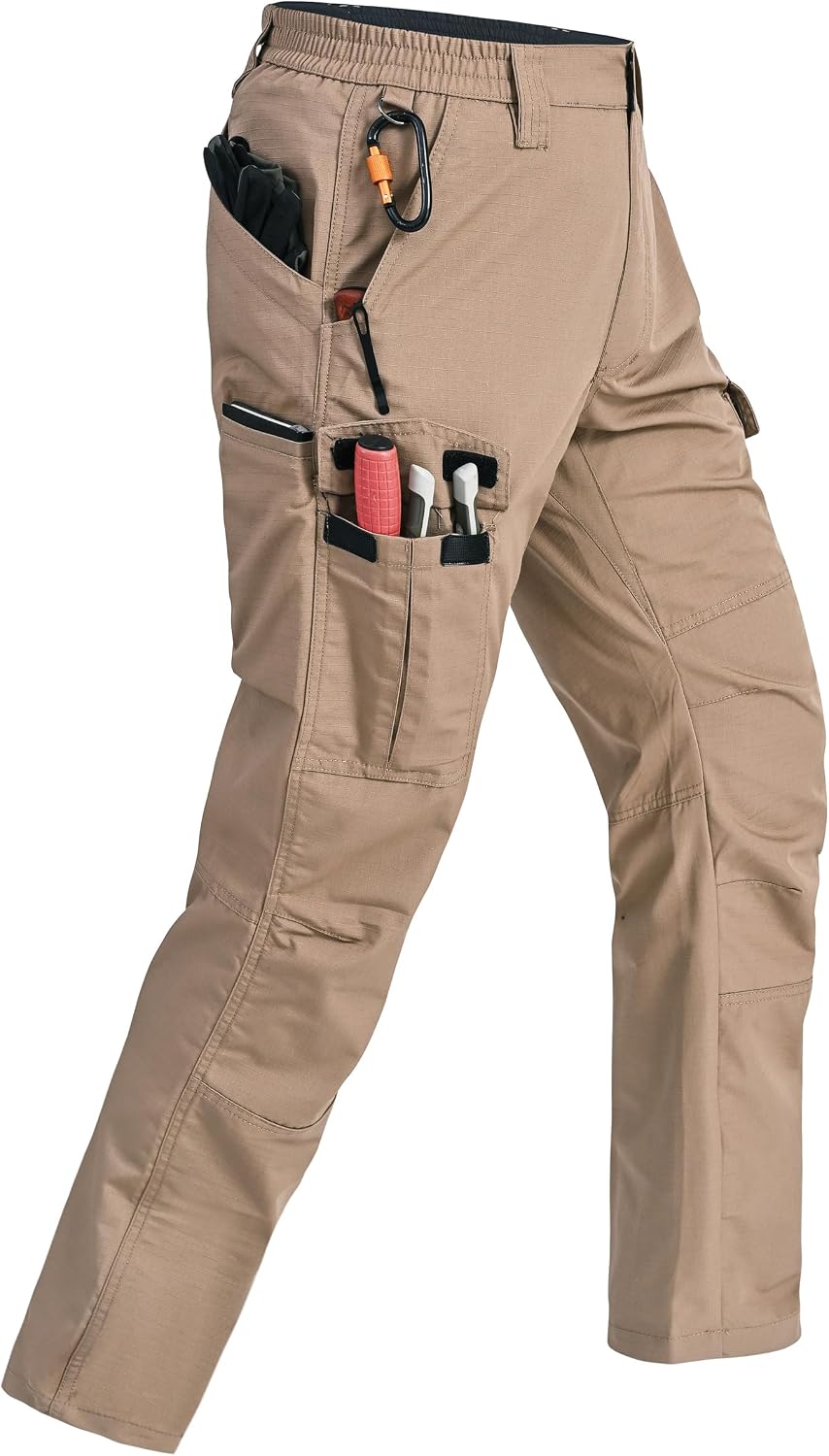Rapoo Mens Cargo Pants Ripstop Water Resistant Breathable Tactical Hiking Pants with 7 Pockets
