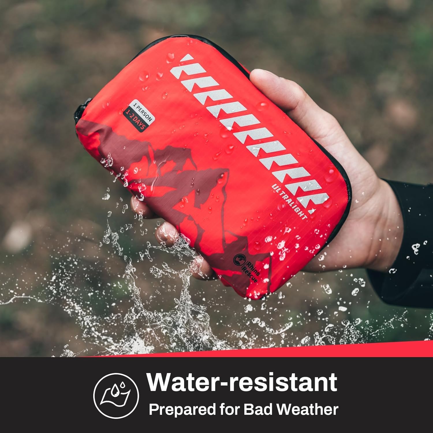 RHINO RESCUE Small First Aid Kit Ultralight Water-Resistent Medical Kit for Hiking, Backpacking, Cycling, Travel, Vehicles - Image 4