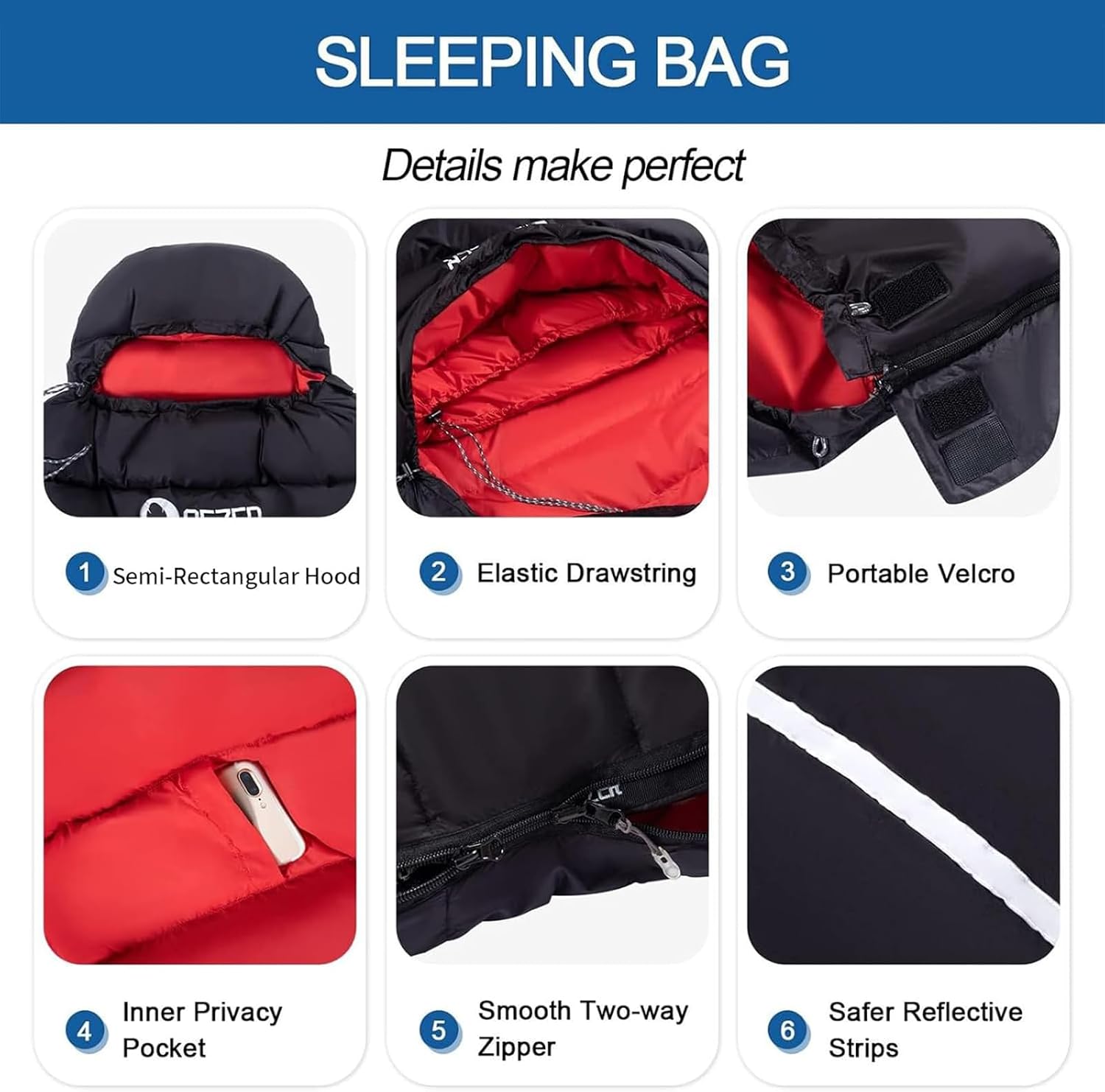 Down Sleeping Bag for Adults, 600 Fill Power, Ultralight & Compact with Compression Sack for Backpacking, Camping, Hiking - Image 5