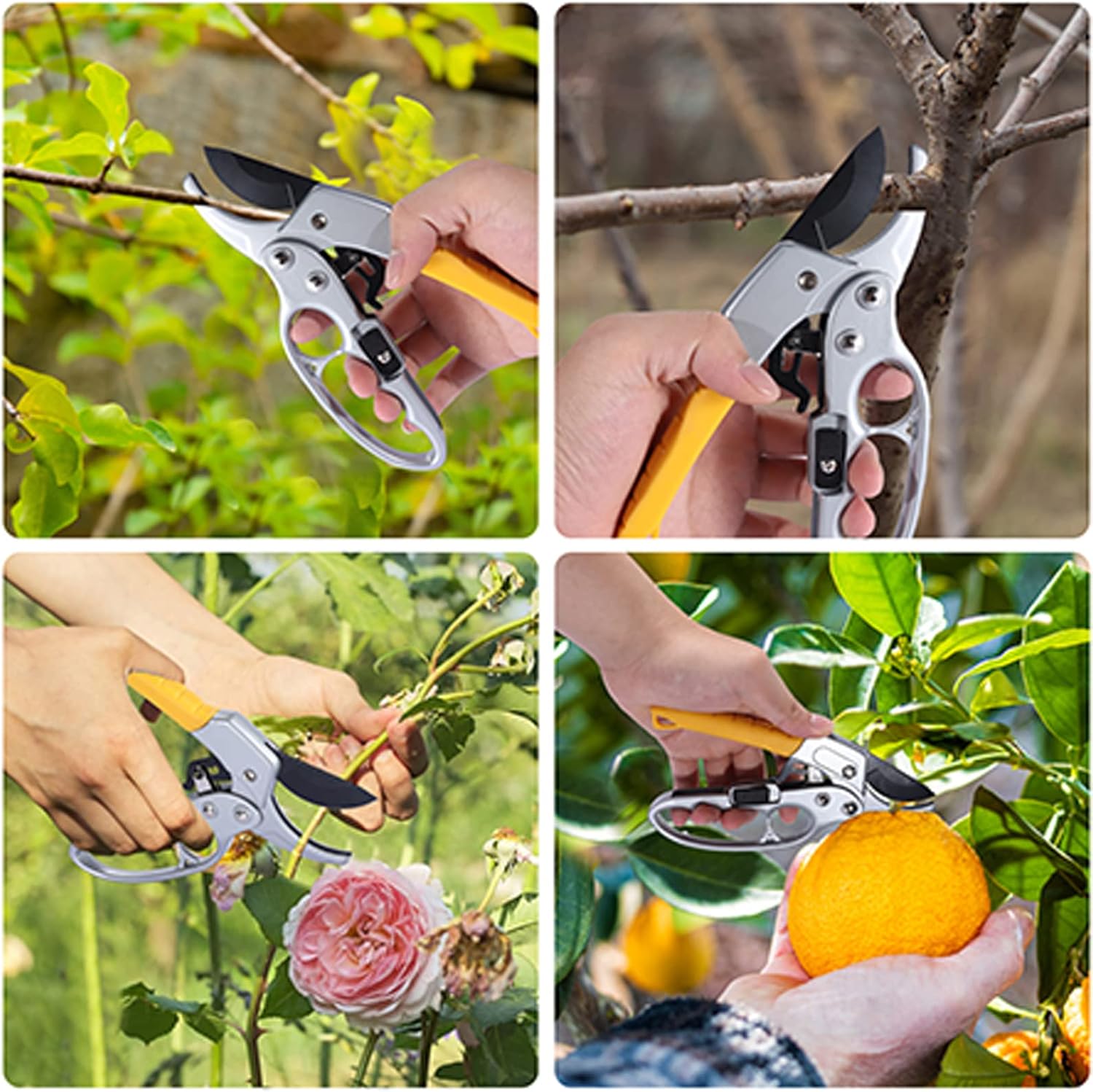 Premium Pruning Shears For Gardening, Work 3 Times Easier, Pruners Heady Duty, Sharp Garden Clippers Cuting Florist Flower, Hedge, Herb, Rose, Indoor Live Plants, Arthritis Weak Hand Snips - Image 7