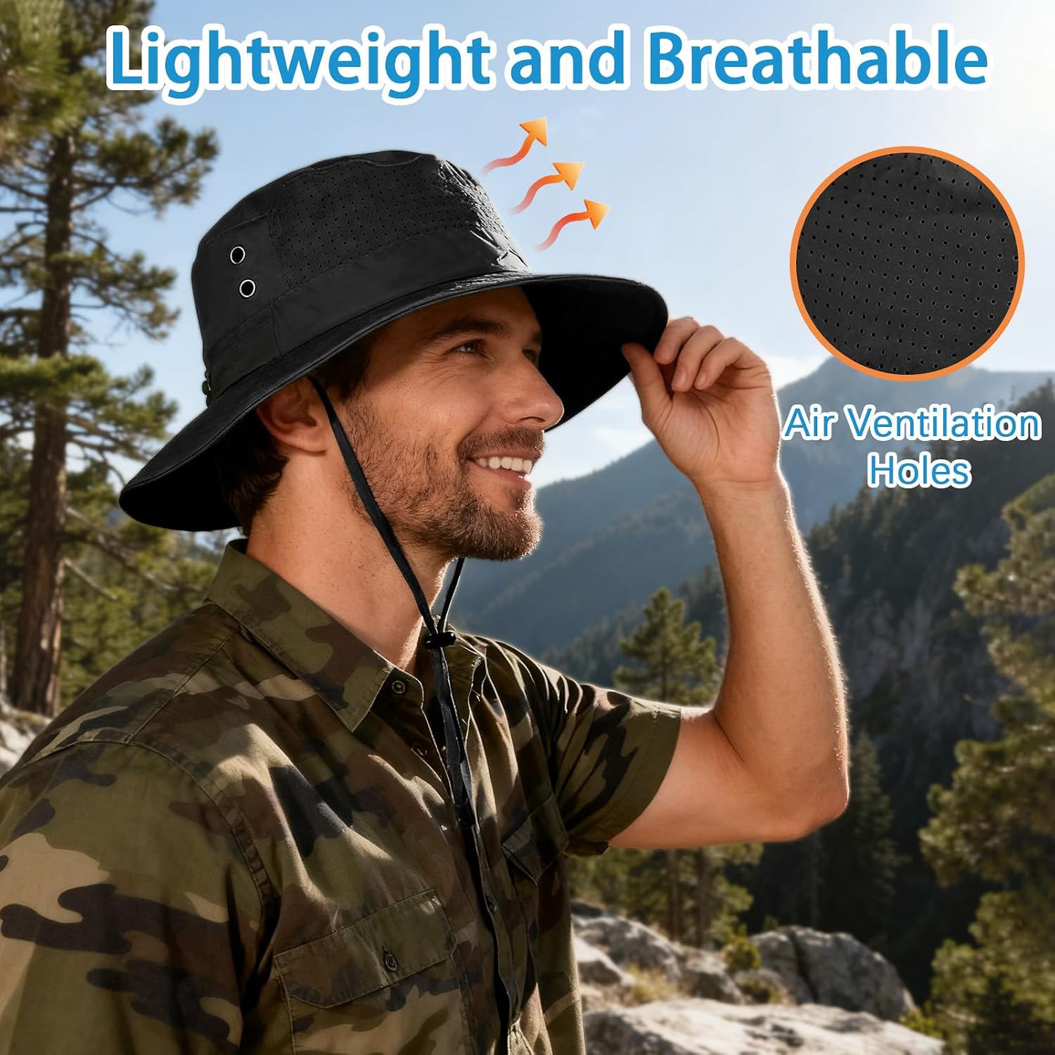Sun Bucket Hat for Men Women Fishing Beach Safari Hats for Golf Hiking Hunting Outdoor UPF 50+ - Image 3