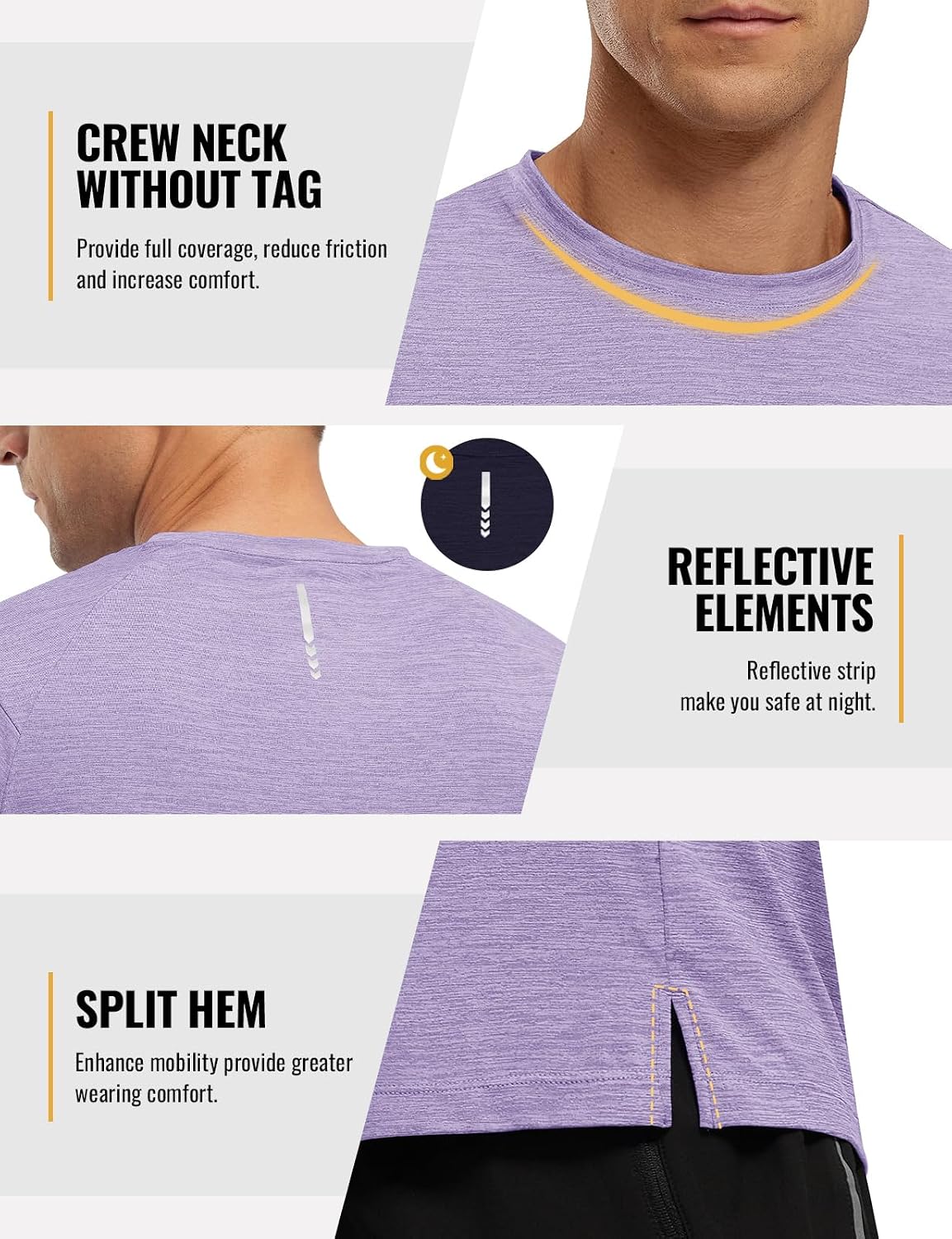Rdruko Men's Dry Fit Workout Shirts Moisture Wicking Short Sleeve Athletic Running Gym Active T Shirts - Image 6
