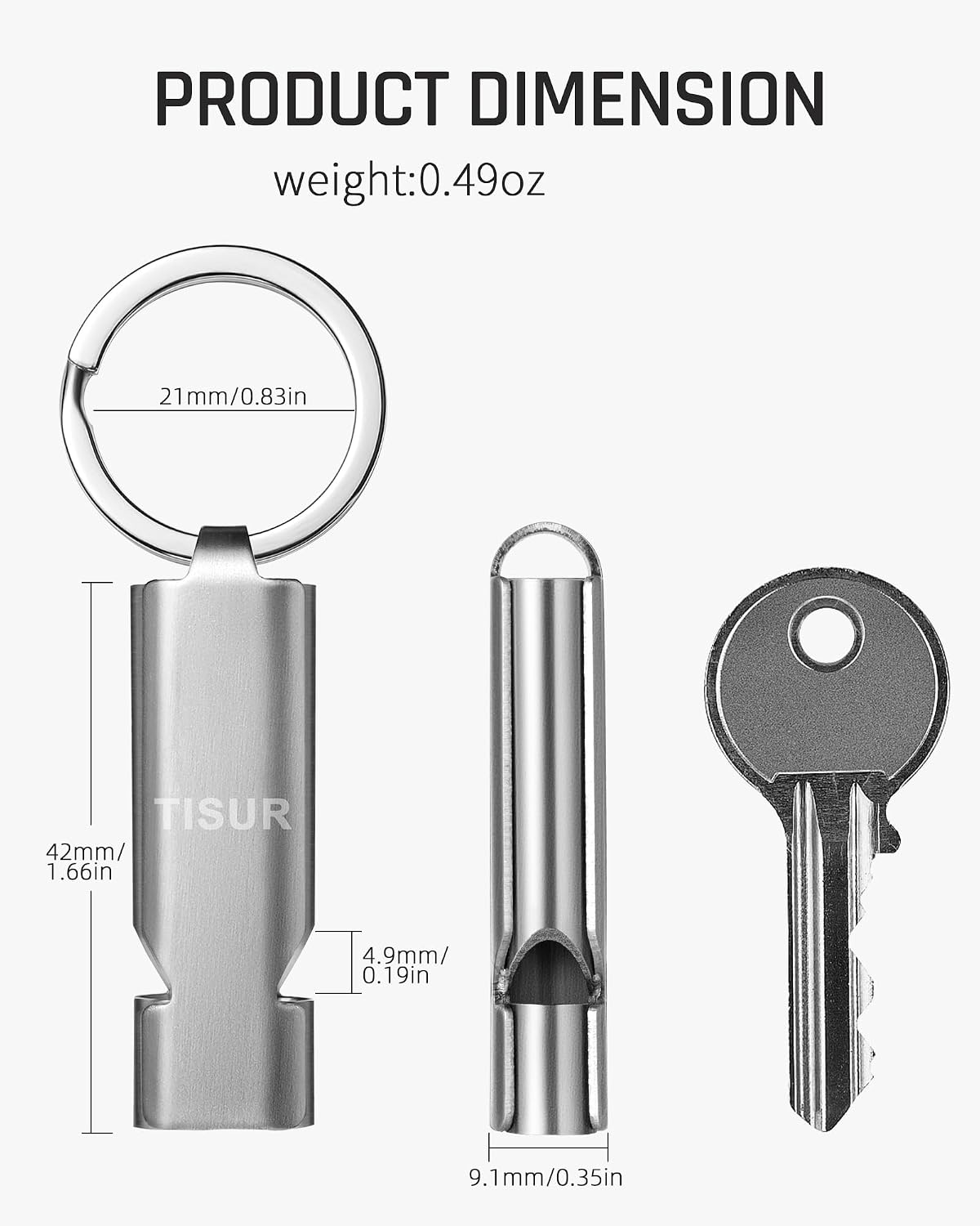 TISUR Loud Emergency Whistles,130db+ Lifeguard Safety Whistle Keychain for Surviva Camping Hiking dog whistle - Image 2