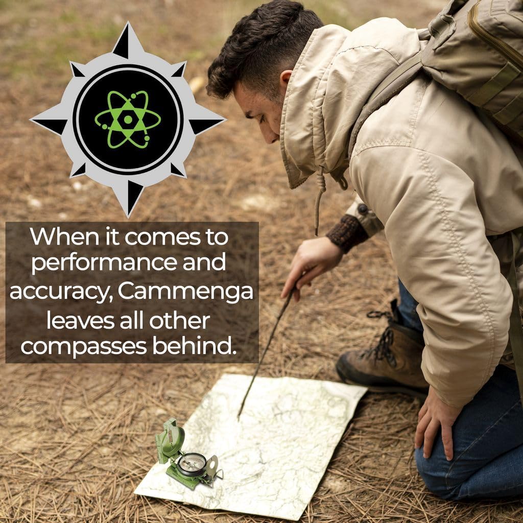 Cammenga Official US Military Tritium Lensatic Compass, Accurate Waterproof Hand Held Compasses with Pouch for Hiking Camping Navigation Survival Backpacking Orienteering - Image 6
